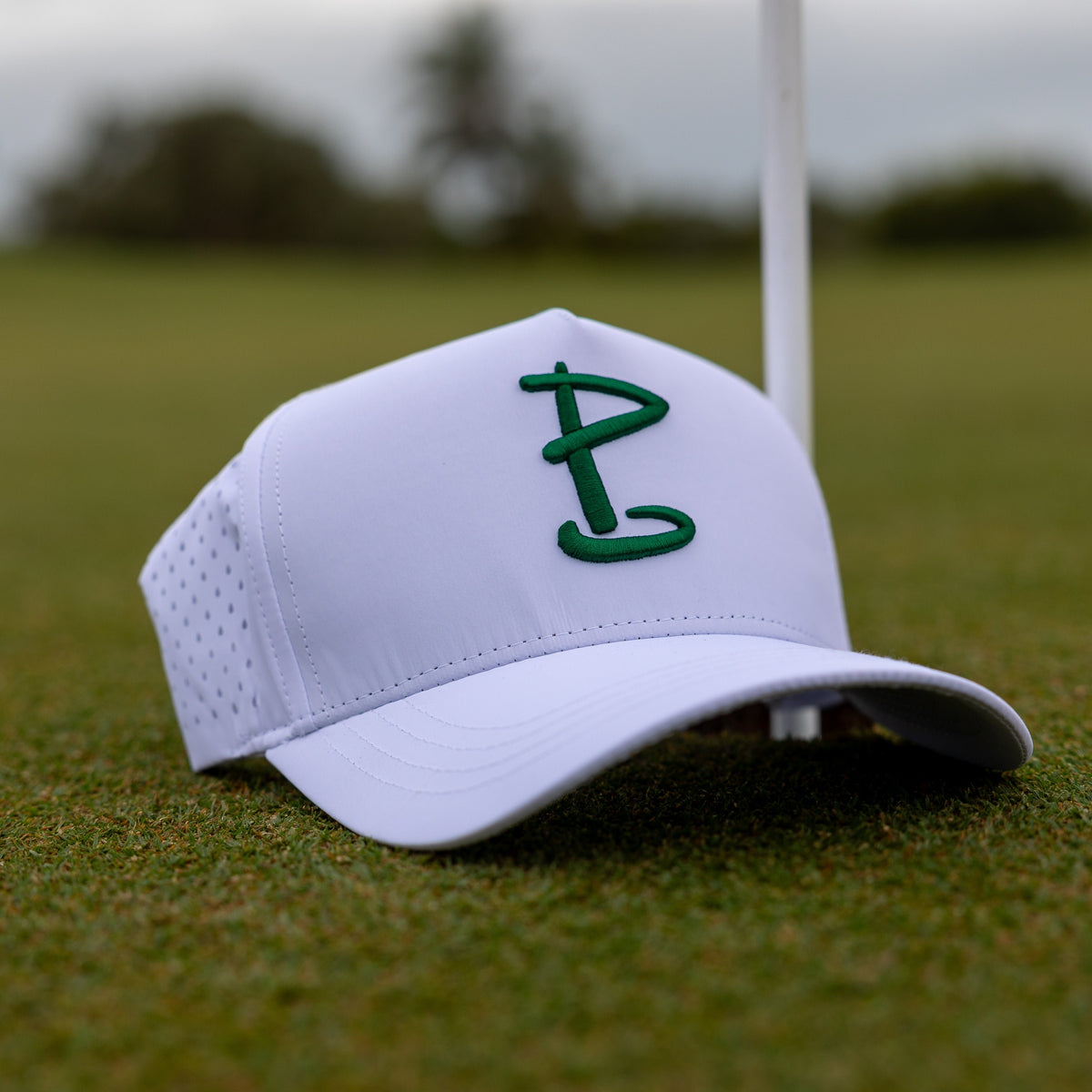 White & Green Icon Cap