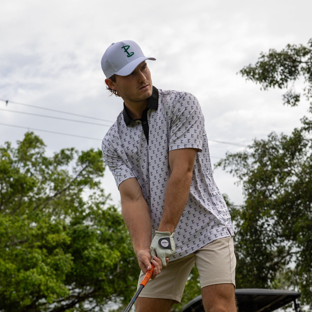 White & Green Icon Cap